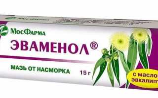 Мазь в нос Эваменол: инструкция по применению от насморка
